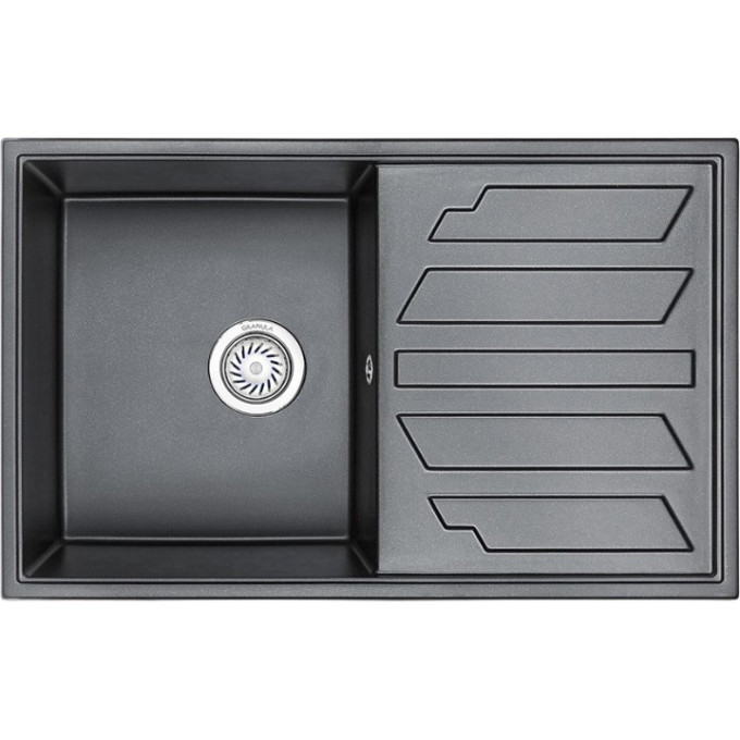 Кухонная мойка GRANULA GR-8002 шварц (черный металлик) 8002 SHBAPC